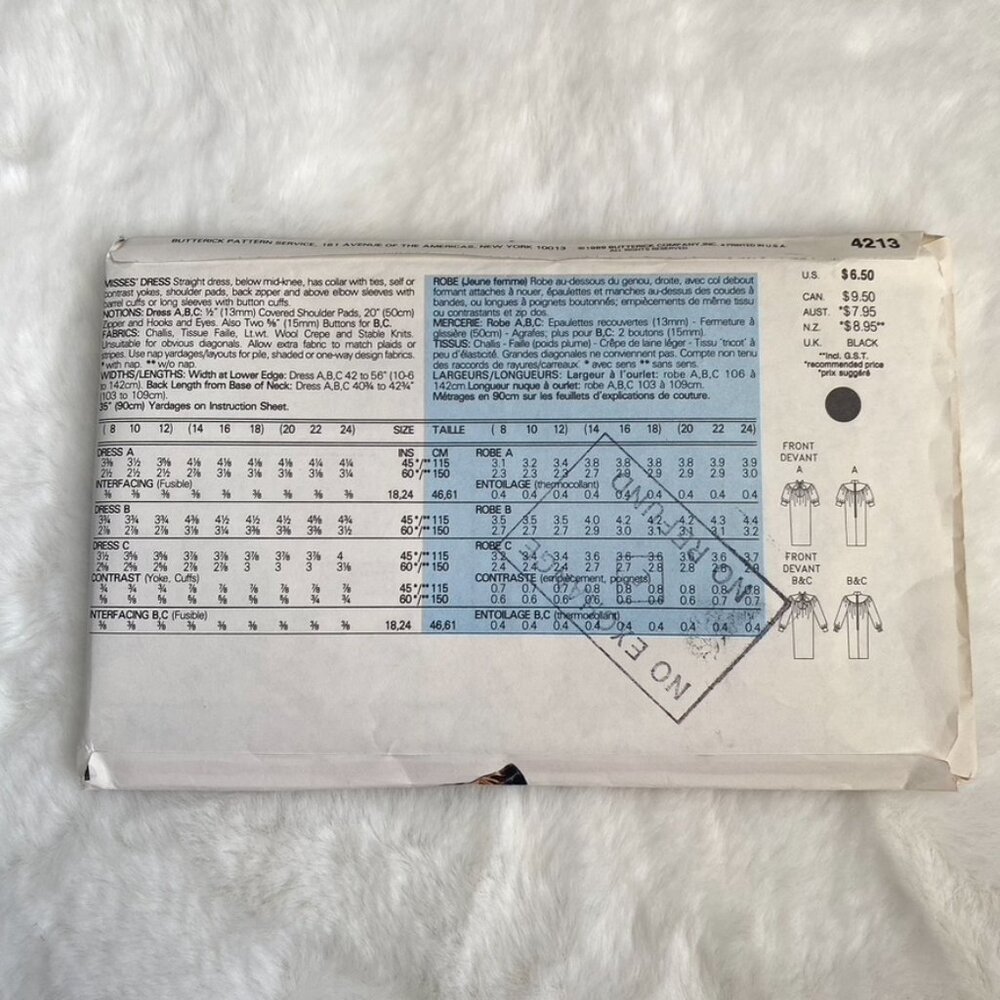 Butterick Fast & Easy Sewing Pattern - Picture 2 of 2